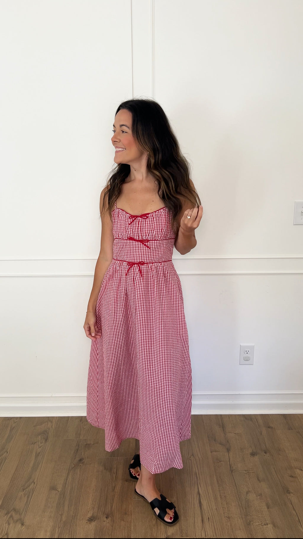 Picnic Bow Dress - Red
