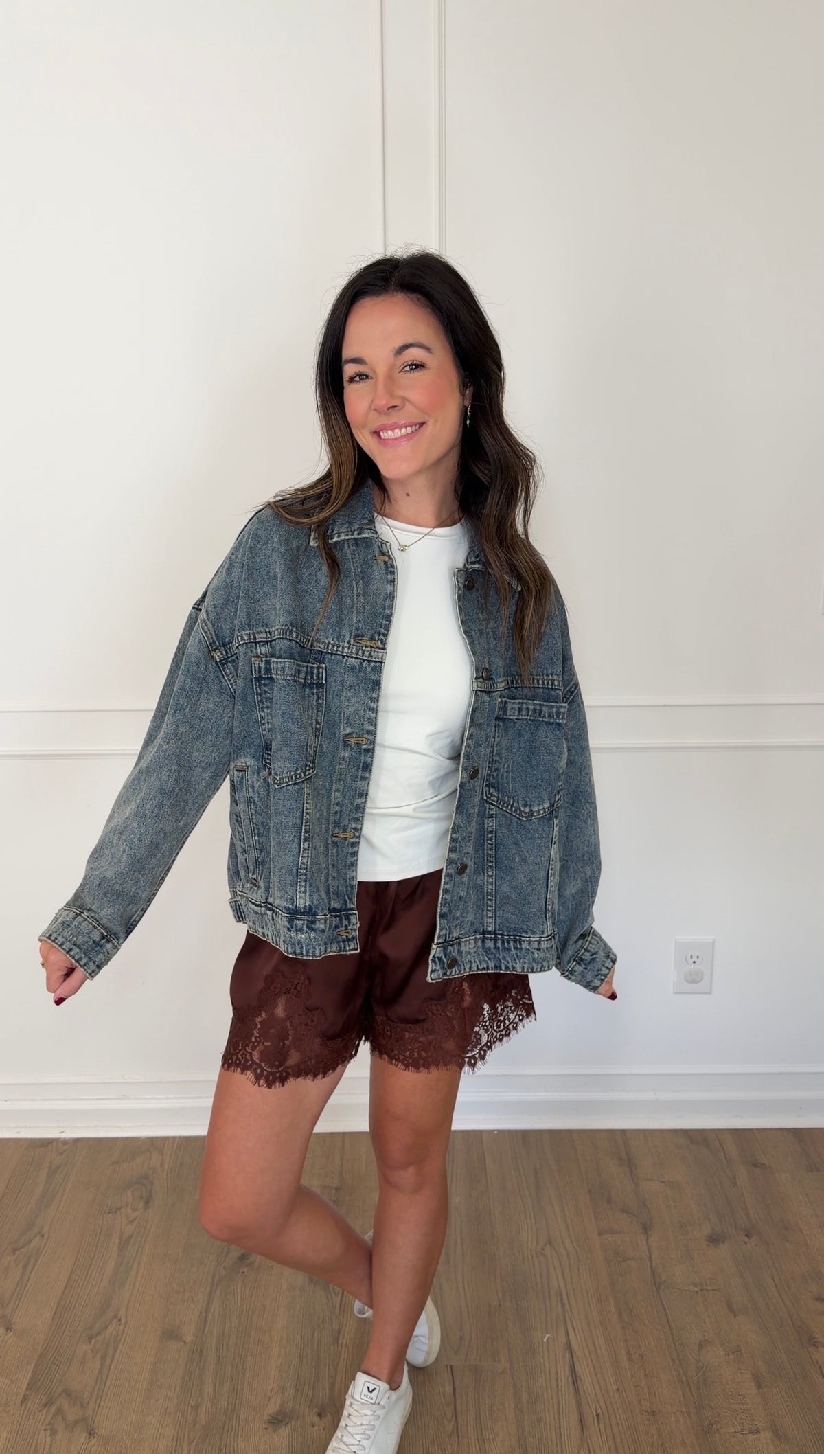 Marci Oversized Denim Jacket - Washed Denim