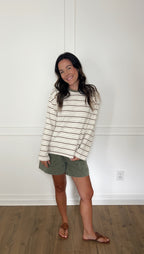 Miranda Striped Shirt - Brown/Olive