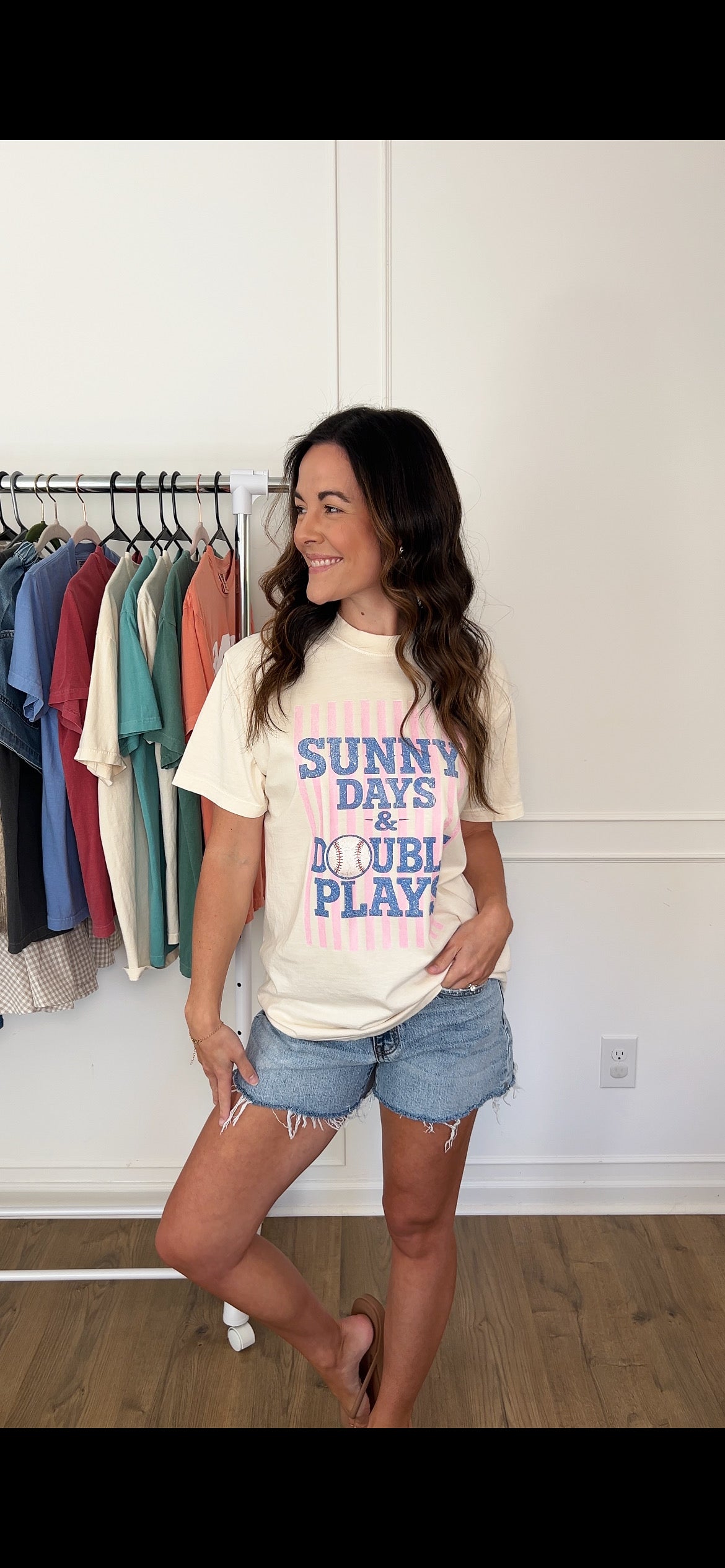 Sunny Days & Double Plays Tee - Ivory