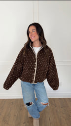 Polka-Dot Sherpa Jacket - Chocolate