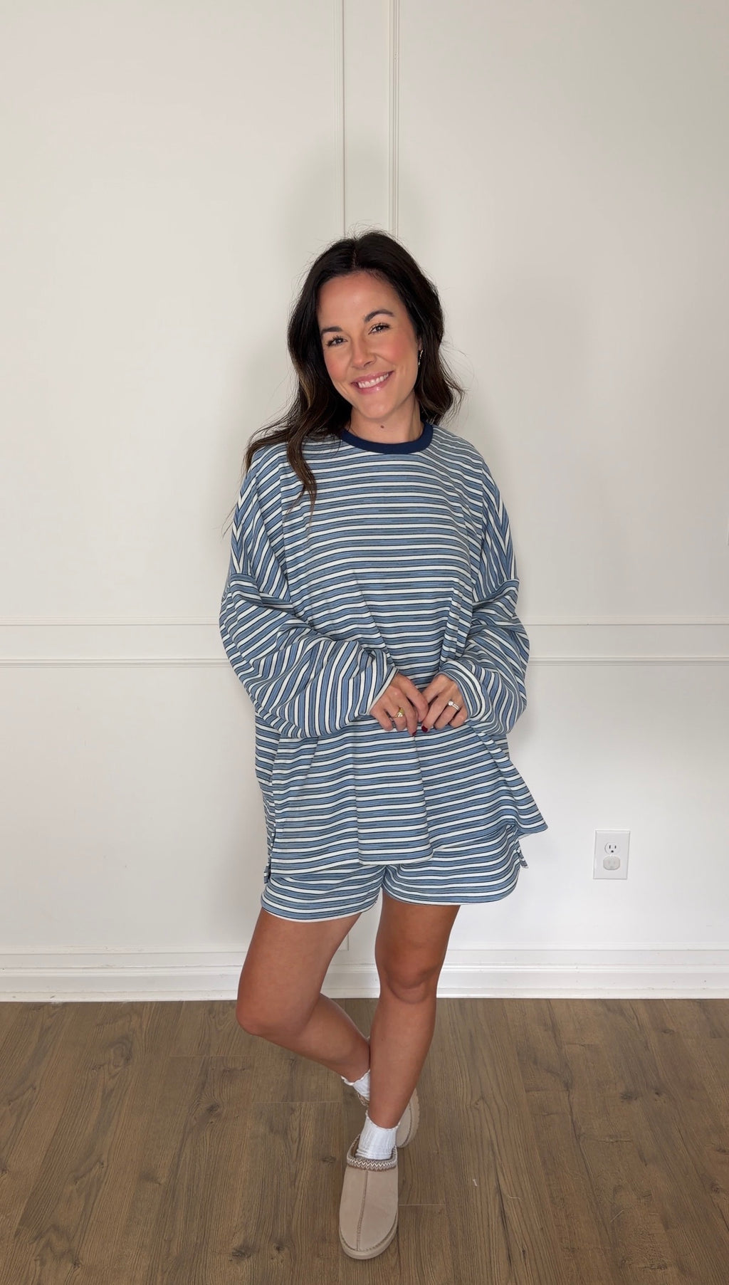 Morgan Oversized Long Sleeve Top - Blue