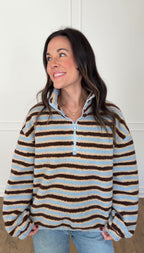 Spencer Striped Pullover - Blue/Brown
