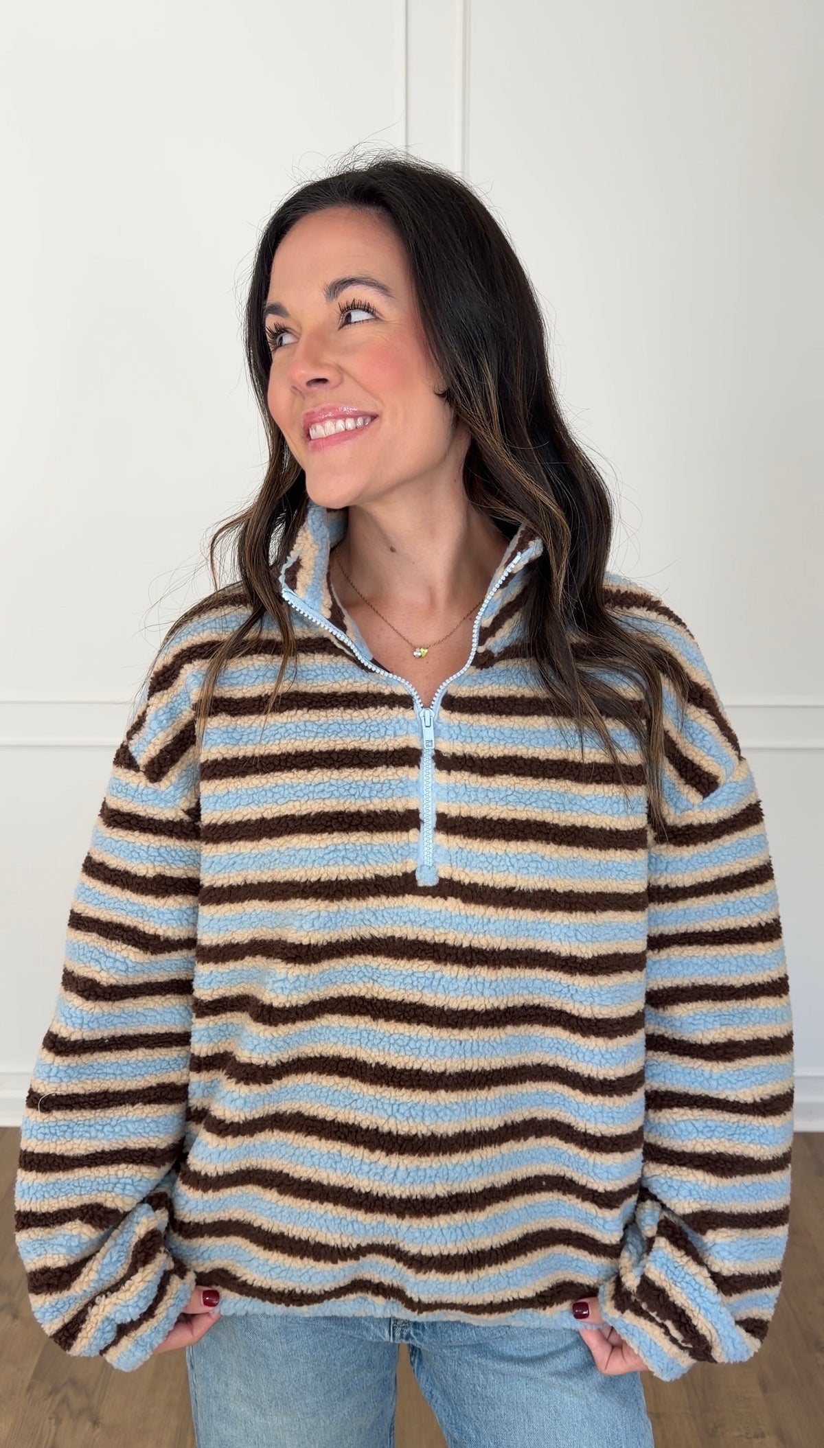 Spencer Striped Pullover - Blue/Brown