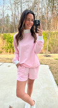 Kelsey Striped Shorts Set - Pink/White