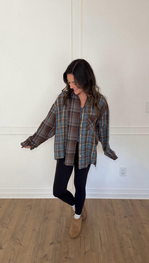 Addison Flannel - Chocolate
