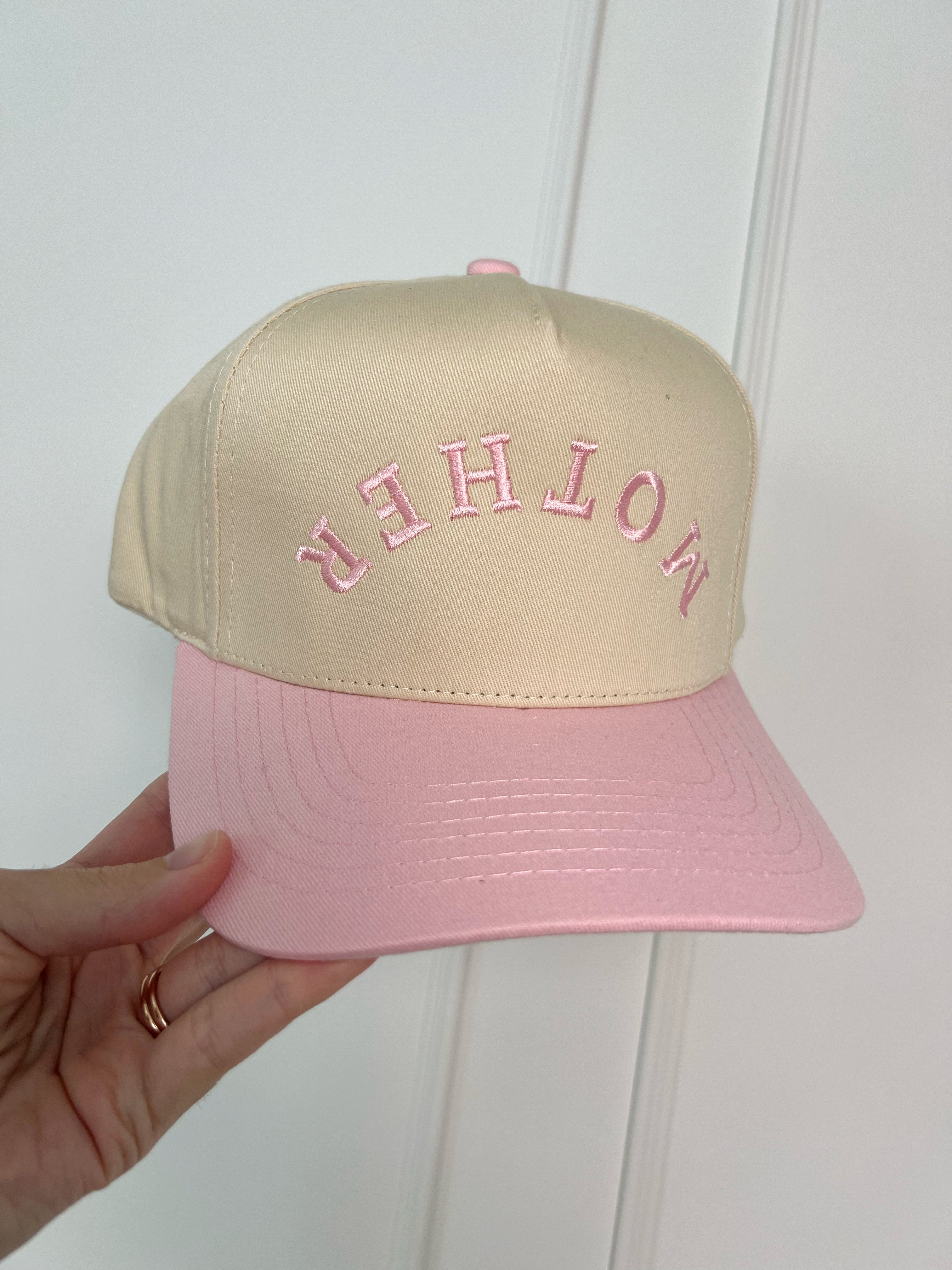 Mother Upside Down Embroidered Trucker Hat - Pink