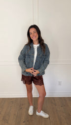 Marci Oversized Denim Jacket - Washed Denim