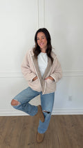 Reversible Gingham Jacket - Cream/Brown
