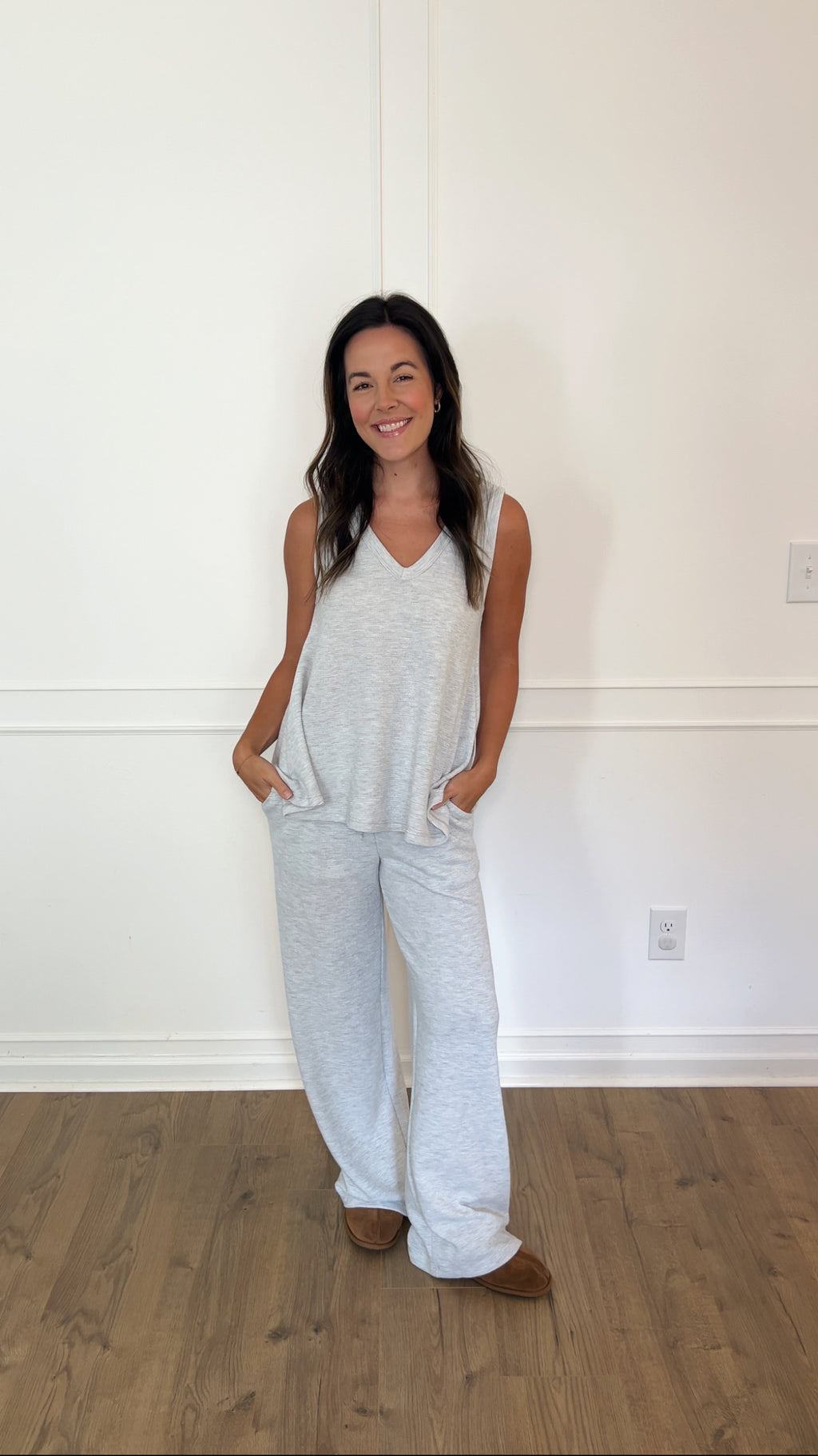 Avery Drawstring Pants - Light Grey