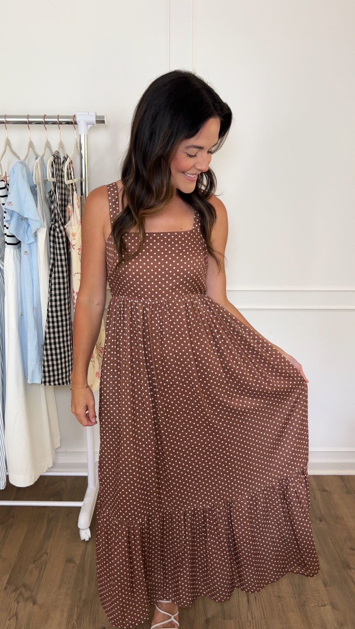 Polka Bow Maxi - Latte