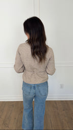 Wren Wrap Tie Sweater - Taupe