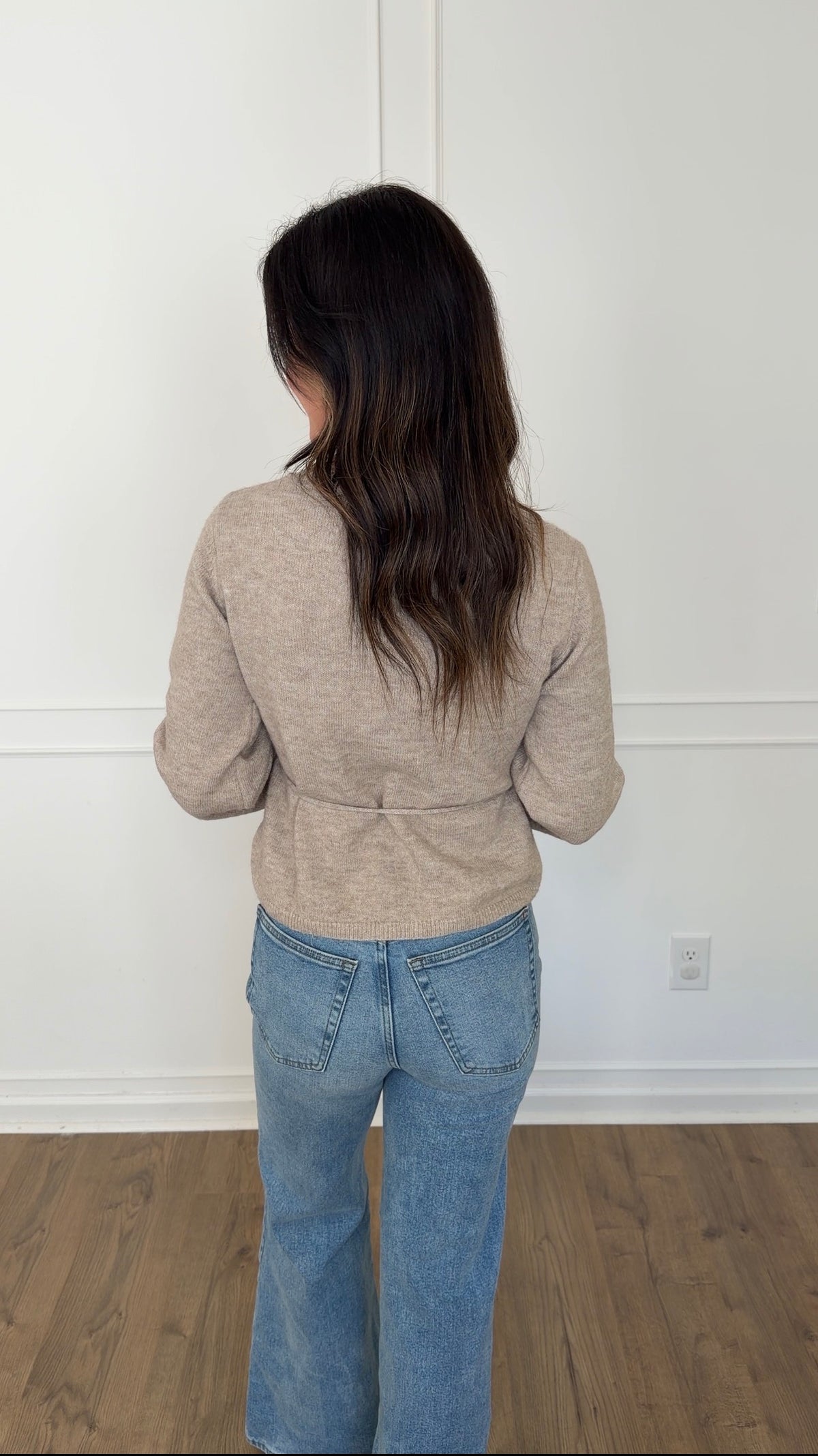Wren Wrap Tie Sweater - Taupe