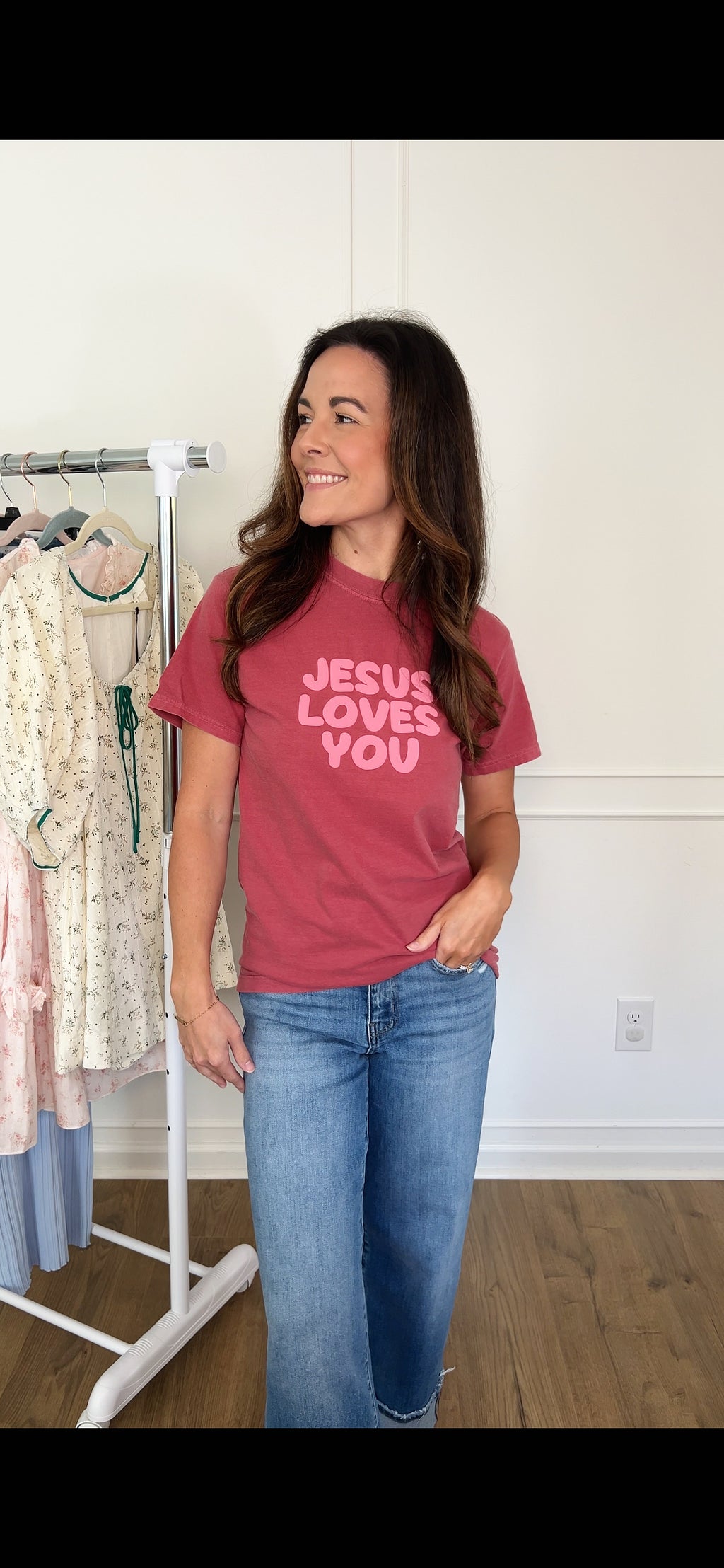 Jesus Loves You Tee - Crimson