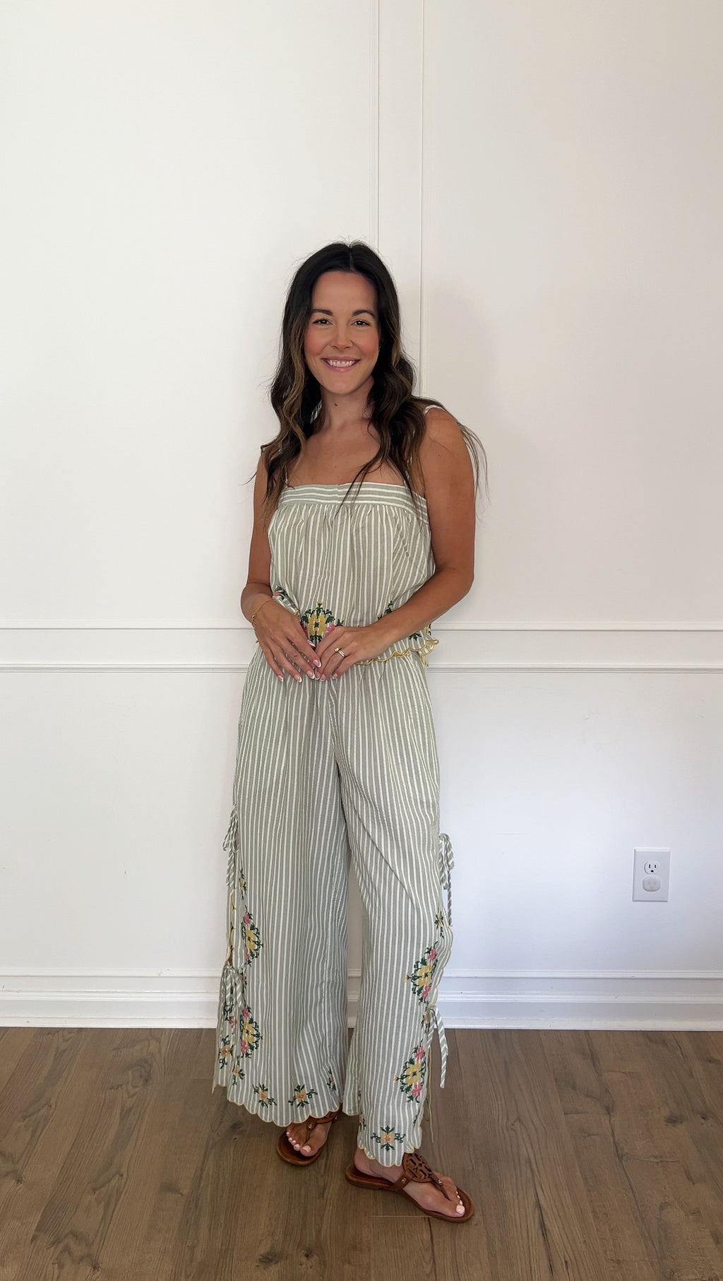 Dakota Floral Embroidered Top - Sage