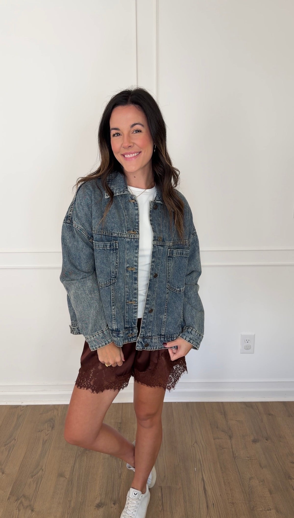 Marci Oversized Denim Jacket - Washed Denim