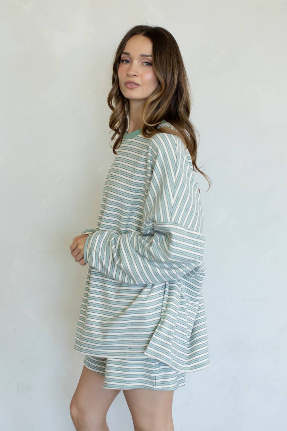 Morgan Oversized Long Sleeve Top - Mint