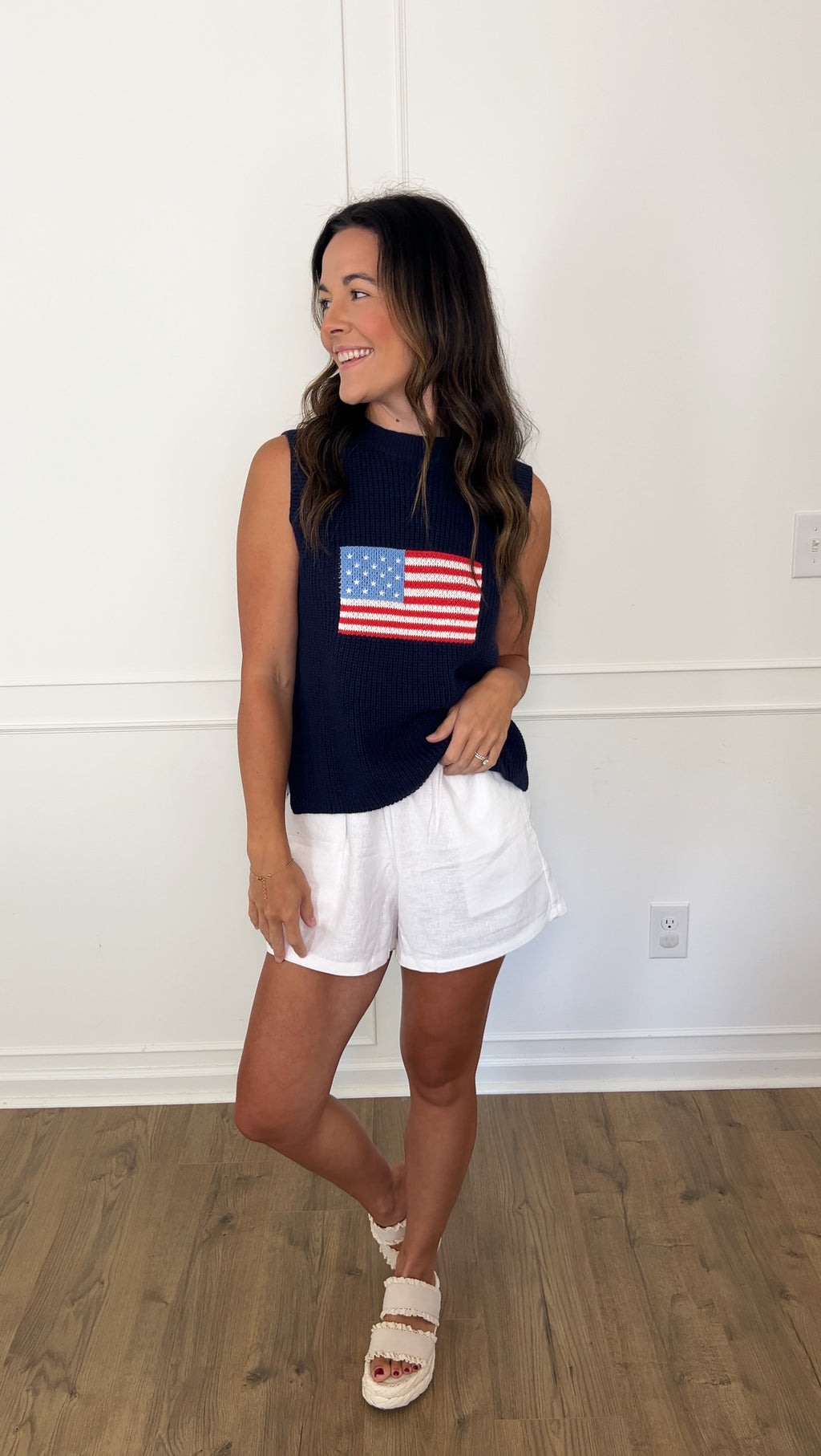 Knit Flag Sweater - Navy