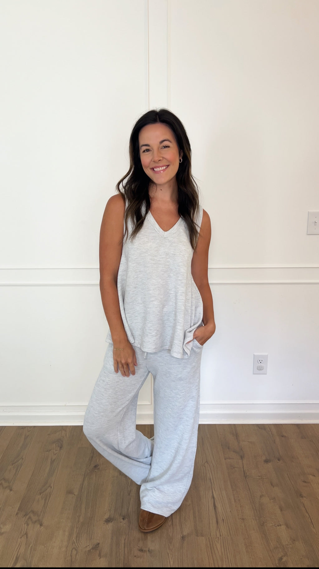 Avery Drawstring Pants - Light Grey