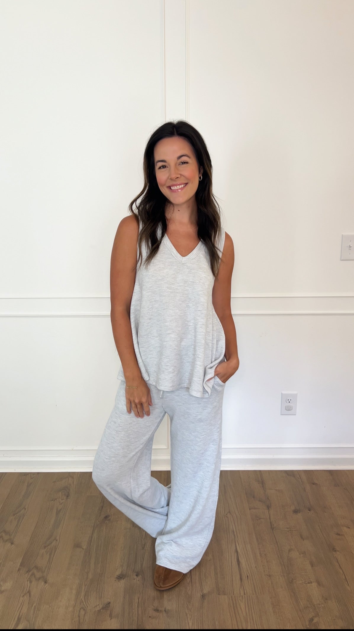 Avery Drawstring Pants - Light Grey