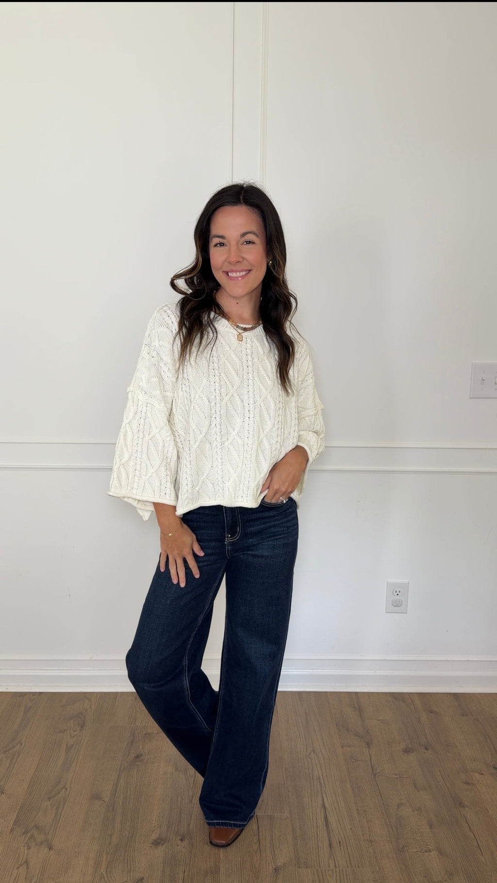 High Rise Wide Leg Jeans - Dark Wash