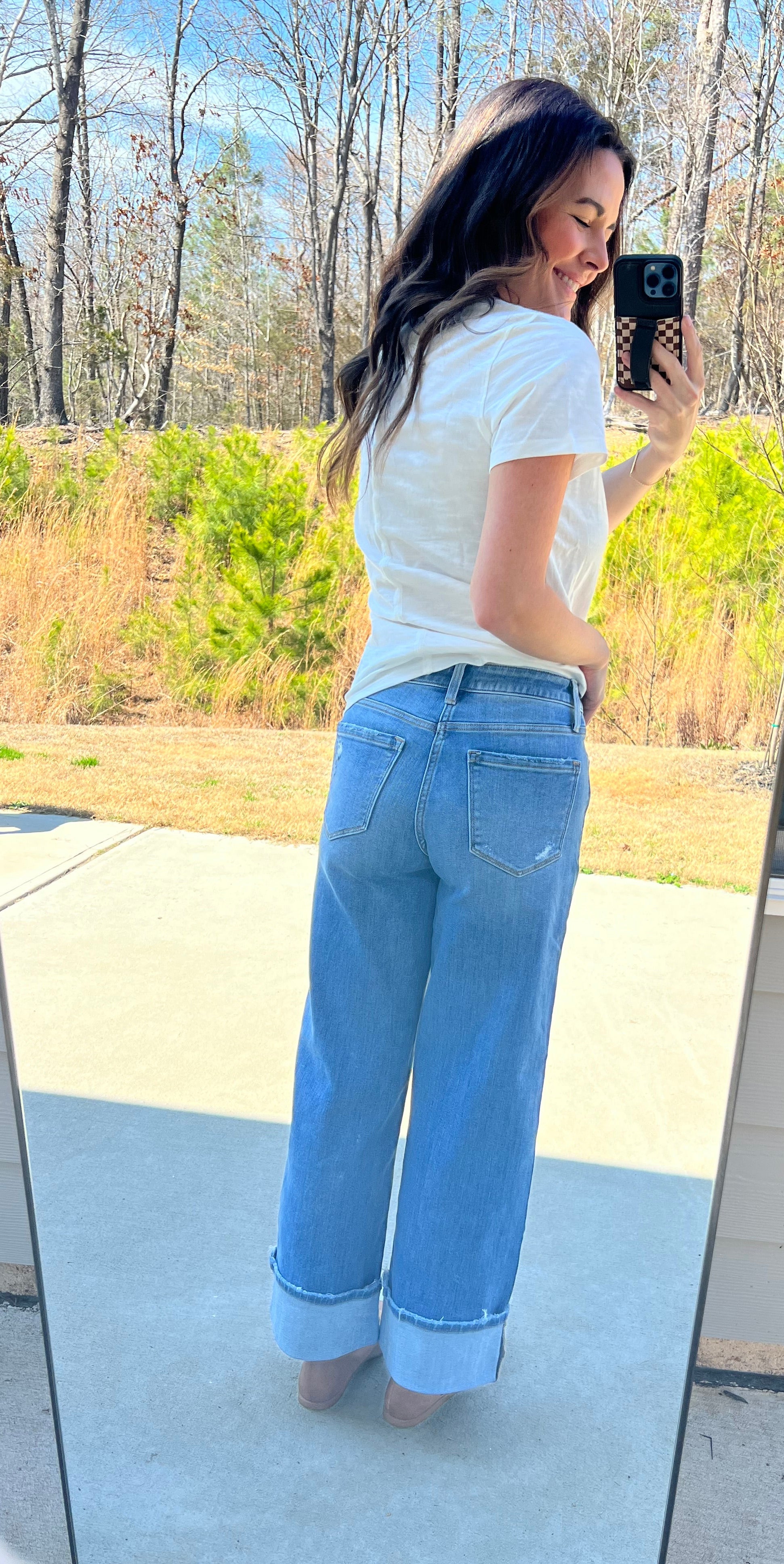 Charlotte High Rise Cuffed Jeans - Medium Wash