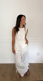 Delilah Embroidered Pants - Off White