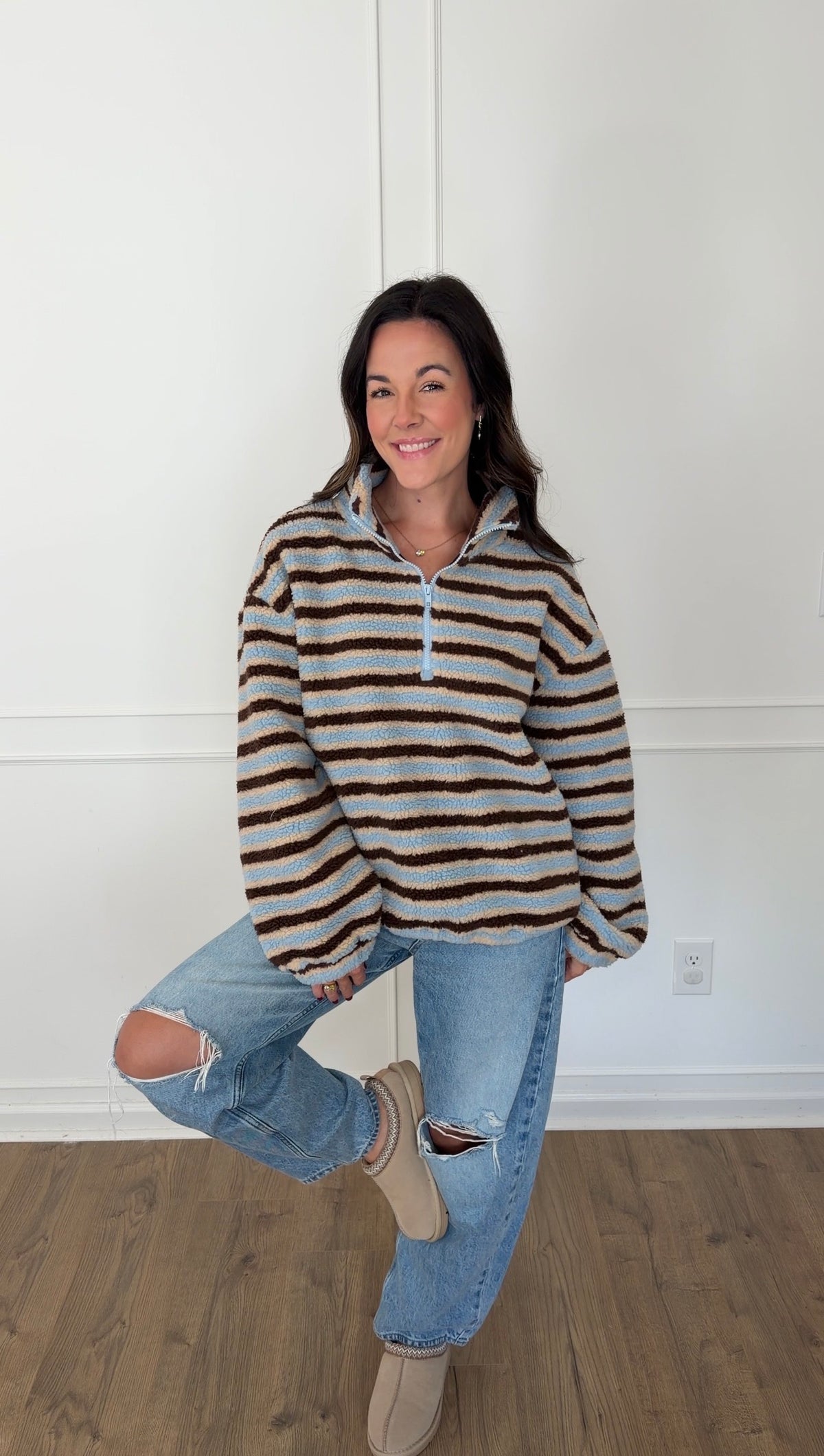 Spencer Striped Pullover - Blue/Brown
