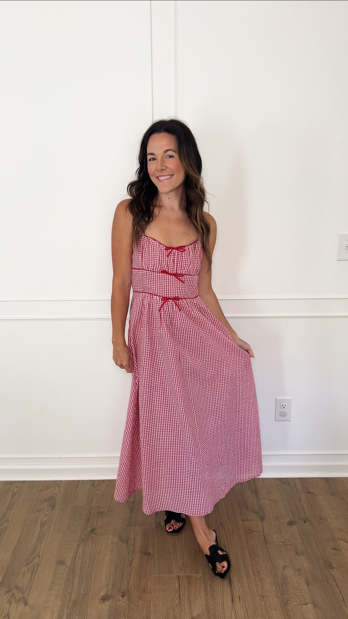 Picnic Bow Dress - Red