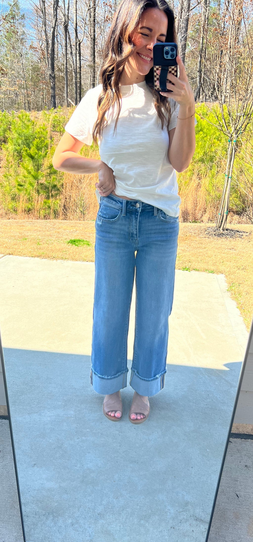 Charlotte High Rise Cuffed Jeans - Medium Wash