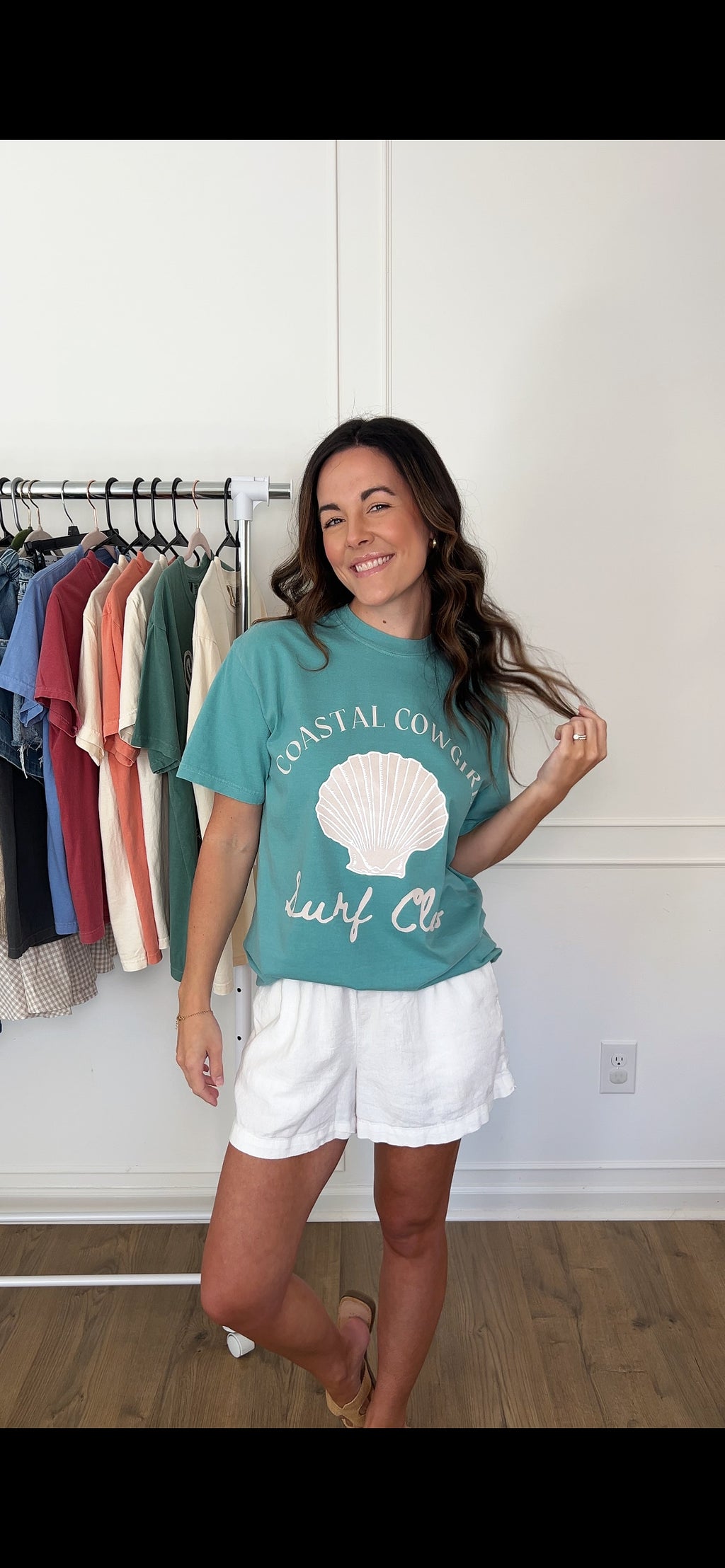 Coastal Cowgirl Surf Club Tee - Seafoam