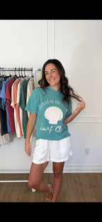 Coastal Cowgirl Surf Club Tee - Seafoam