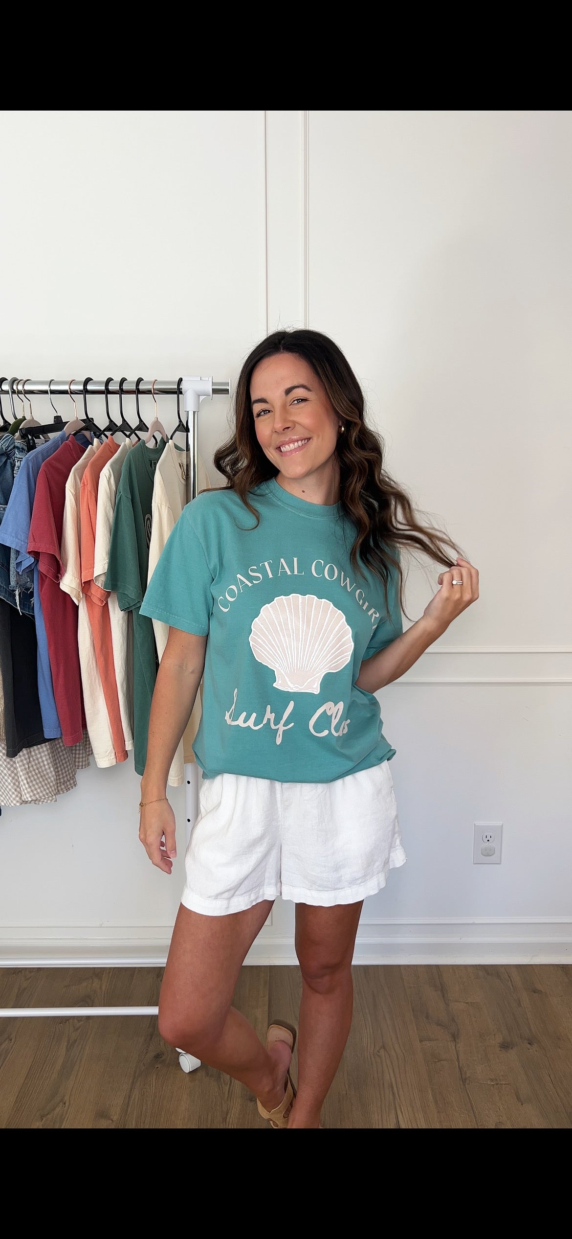 Coastal Cowgirl Surf Club Tee - Seafoam