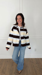 Kamryn Cardigan - Brown/Blue