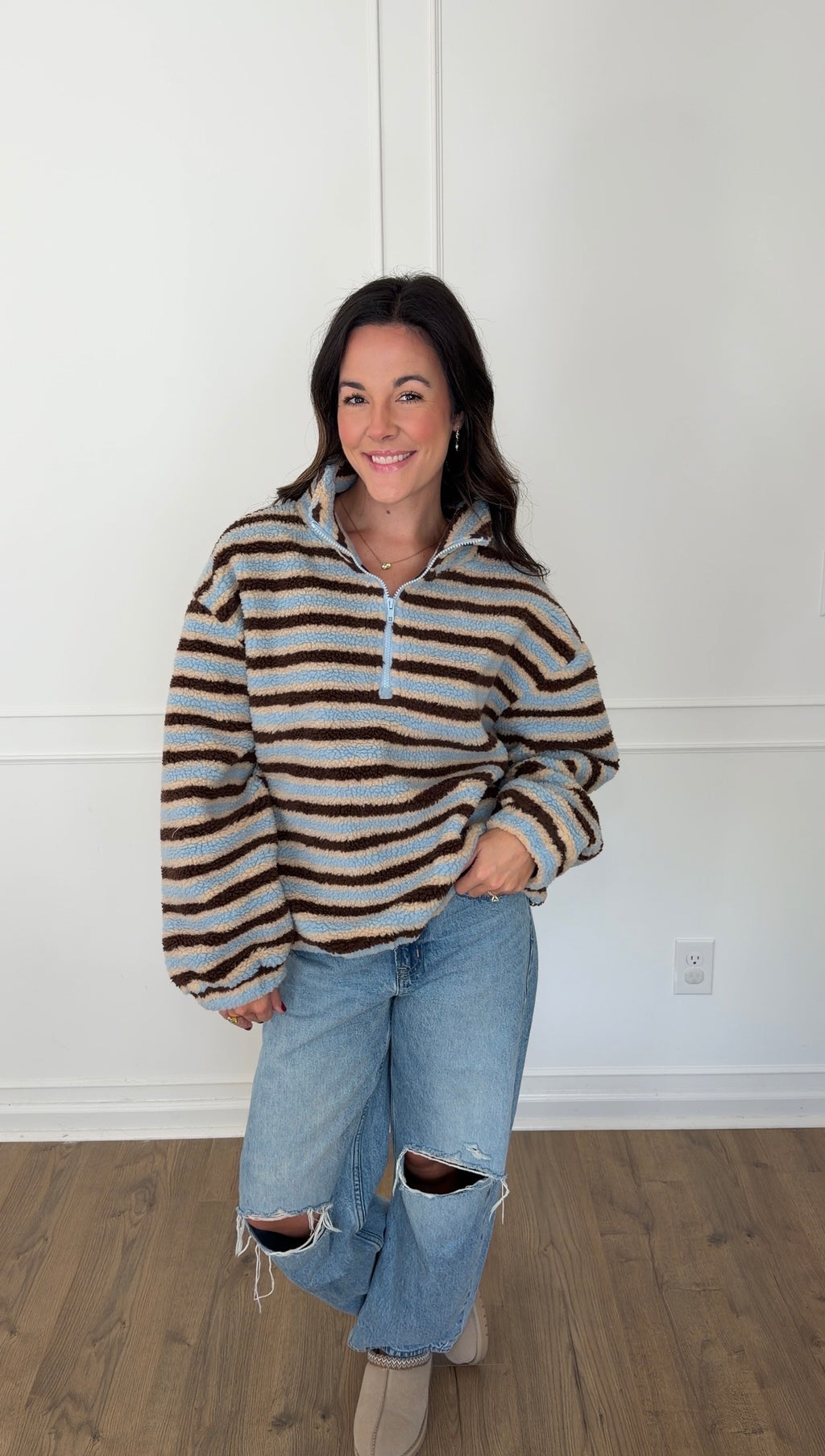 Spencer Striped Pullover - Blue/Brown