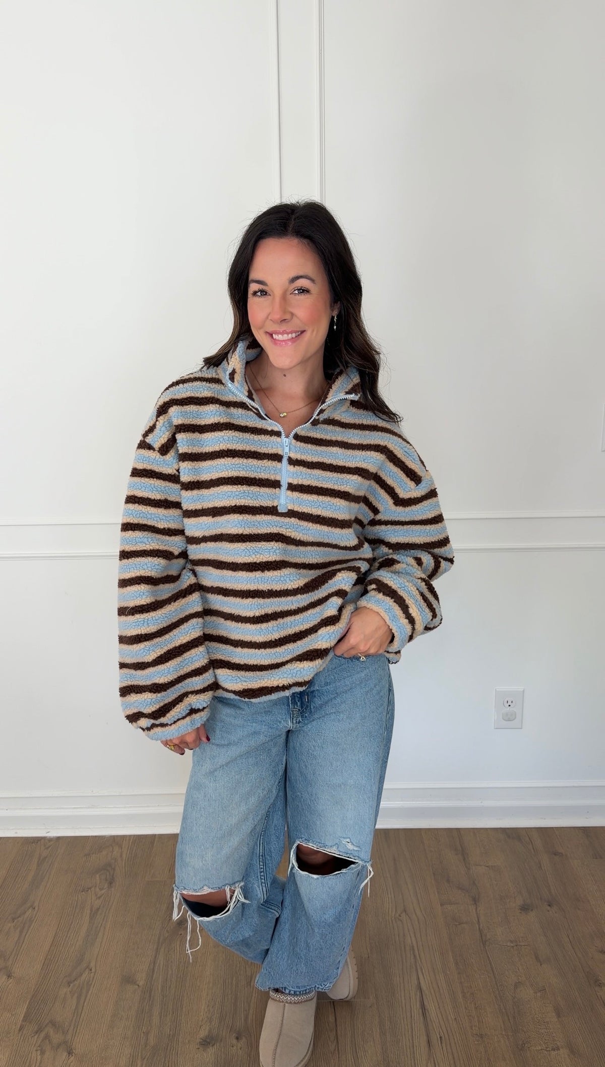 Spencer Striped Pullover - Blue/Brown