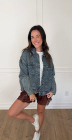 Marci Oversized Denim Jacket - Washed Denim