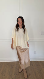 Jessi Knit Cape Top - Cream