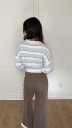 High Rise Wide Leg Denim Trousers - Mocha