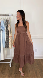 Polka Bow Maxi - Latte
