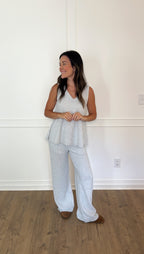Avery Drawstring Pants - Light Grey