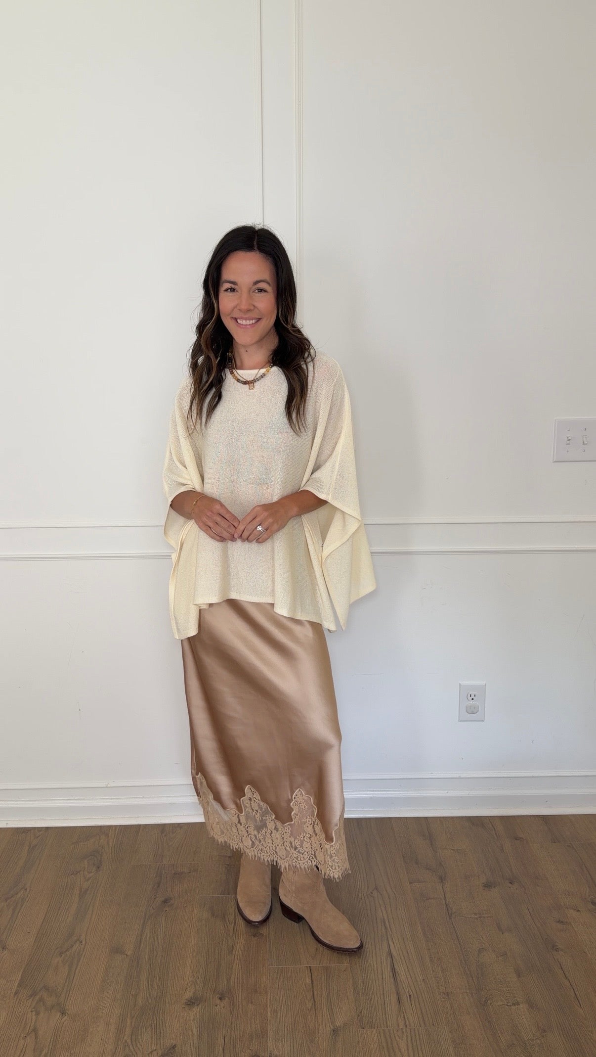 Jessi Knit Cape Top - Cream