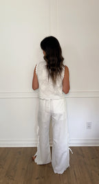 Delilah Embroidered Pants - Off White