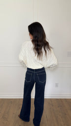 High Rise Wide Leg Jeans - Dark Wash