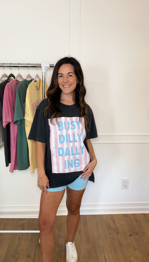 Busy Dilly Dallying Tee - Black