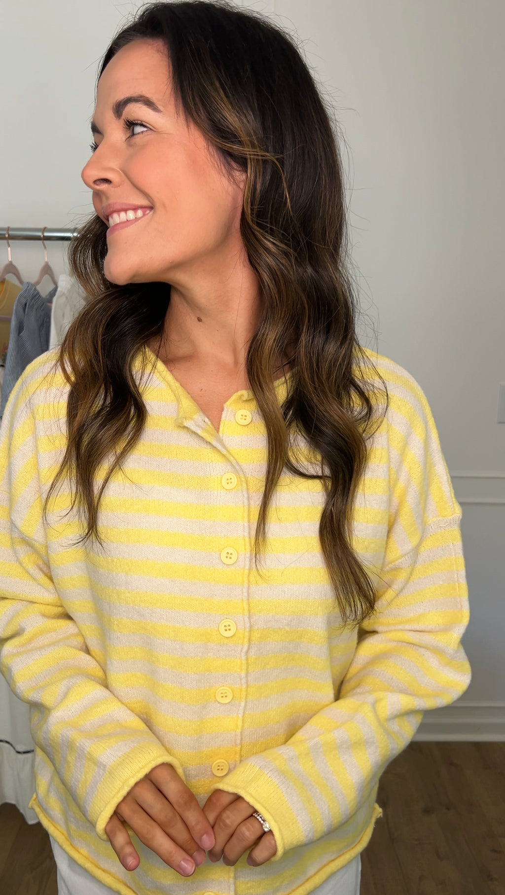 Summer Striped Cardigan - Light Yellow
