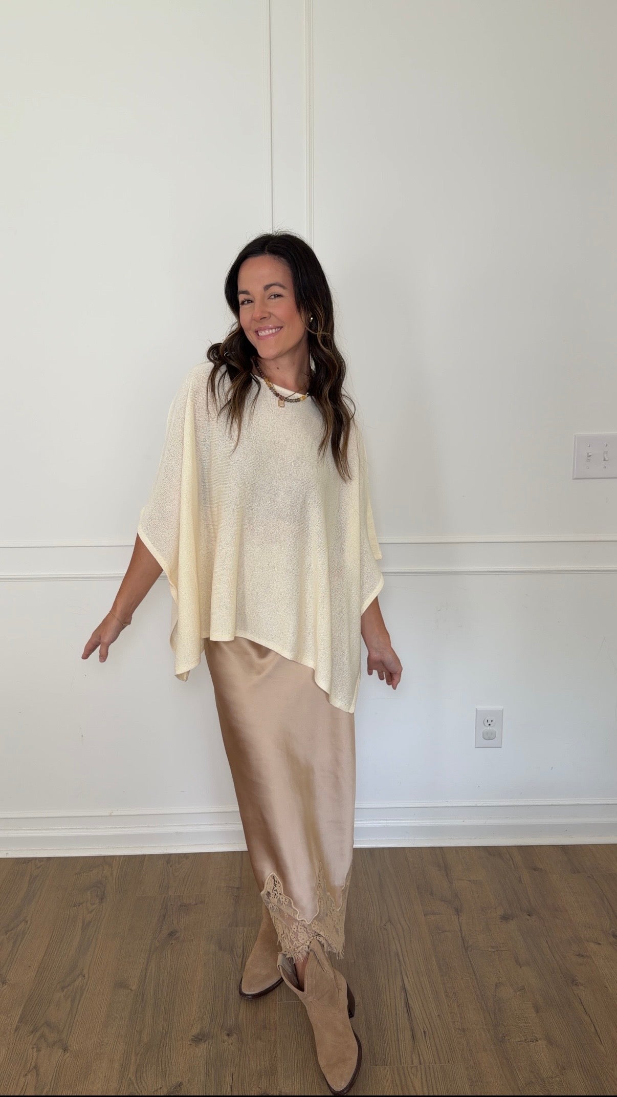 Jessi Knit Cape Top - Cream