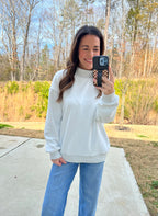 Amber Reversible Mock Neck Sweatshirt - Light Grey