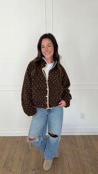 Polka-Dot Sherpa Jacket - Chocolate
