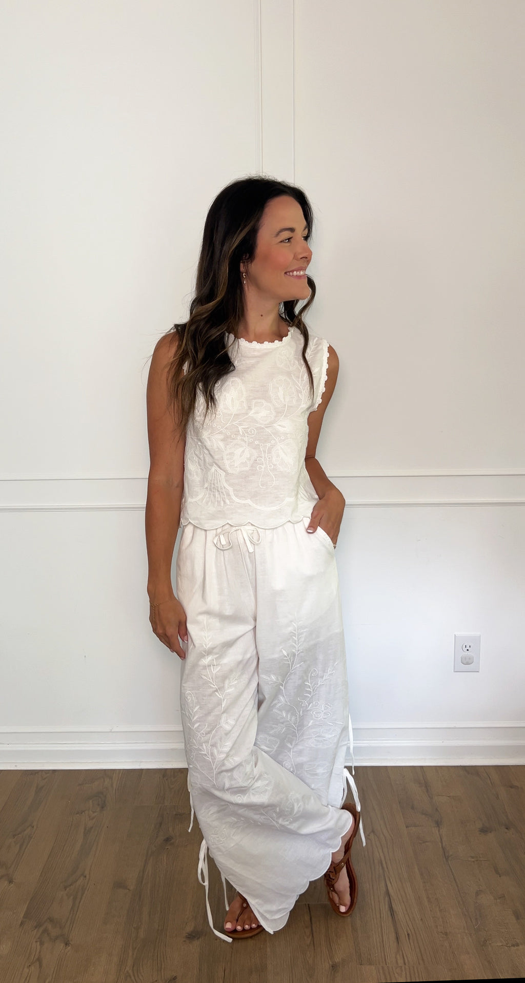 Delilah Embroidered Top - Off White